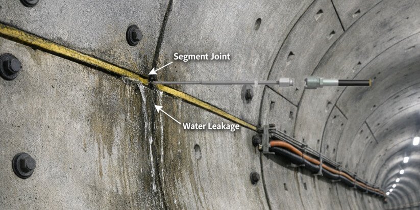 Step 2 inject grouting materials to joint